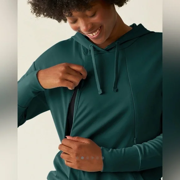 Kindred Bravely Nursing Bamboo Emerald Green Hoodie and Pants Set - Picture 2 of 8